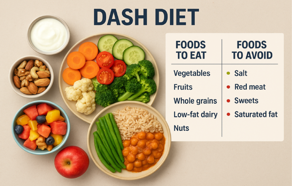 DASH diet foods to reduce high blood pressure naturallyby cardiologists in PCMC for controlling high blood pressure