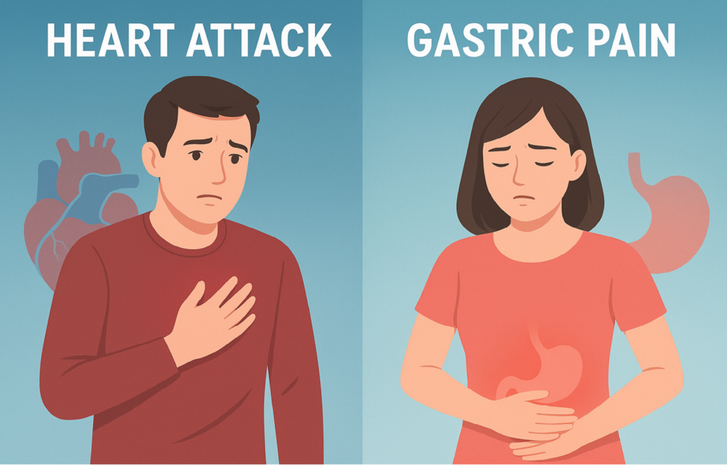 difference between Heart attack vs gastric pain explained by cardiologist in PCMC Pune