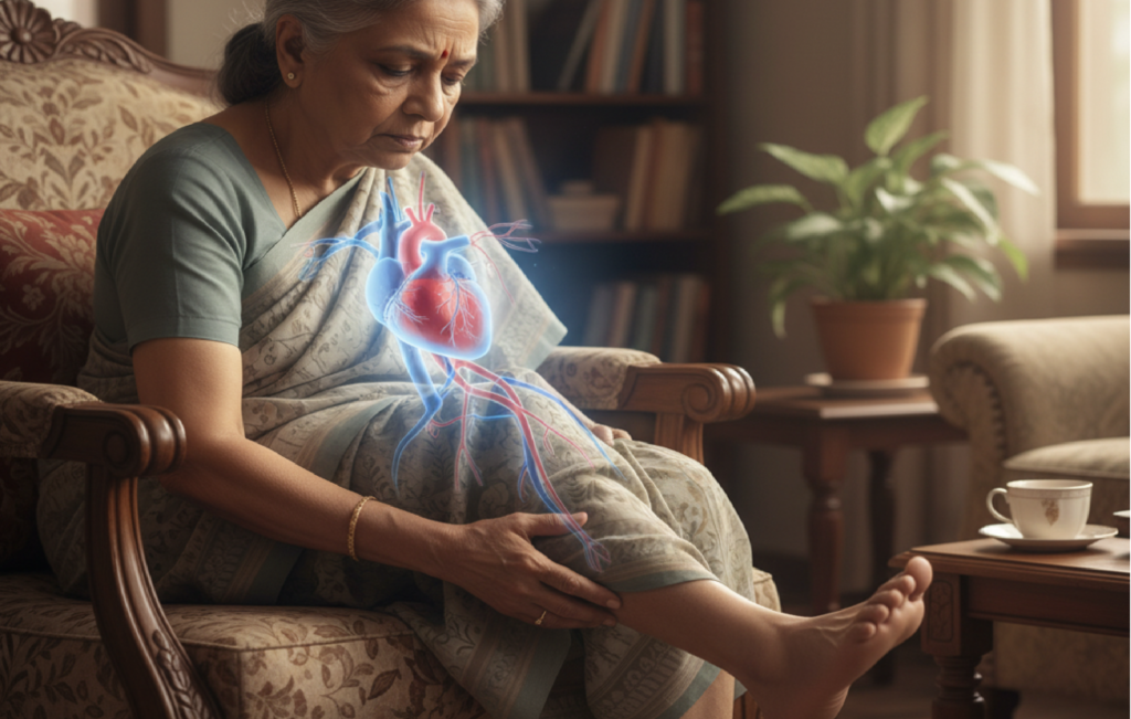 Swelling in feet and ankles – potential sign of heart failure